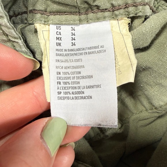 American Eagle Shorts Mens 34 Olive Green Cargo Longboard Ripstop Utility Hiking - Picture 6 of 12